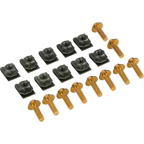 516 mm Kit de boulons de carénage moto, vis de fixation rapide, écrou à clip en spirale pour carrosserie (1/4)