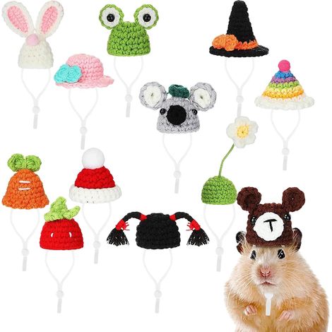 Hand Knitted Small Animals Hats Knitted Tiny Hats with