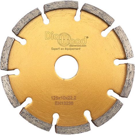 Diamwood – Disque diamant pour meuleuse 125mm – Alésage 22,23mm – Épaisseur 10mm – Coupe rapide béton et maçonnerie – Segments haute performance (1/2)