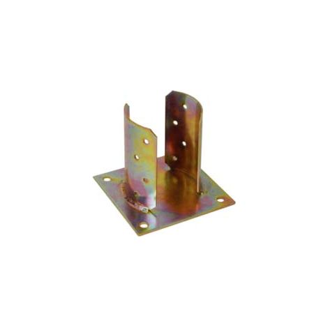 SUPPORTO A PAVIMENTO CON PIASTRA PER PALO TONDO- - base mm.150x150 per trave ø mm.80x130h. - 2 pezzi QUALITY