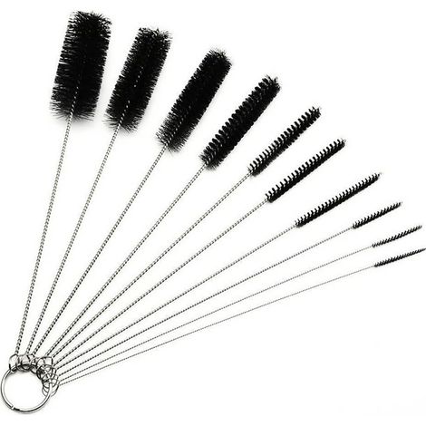 10 PCS Cleaning Bottle Tube Brosse de Nettoyage, Brosse à Bouteille en Nylon,Brosse de Nettoyage pour Bouteilles,Goupillon Nettoyage pour Bouteille en Verre Bébé Biberon Bouilloire(Blanc) (1/5)