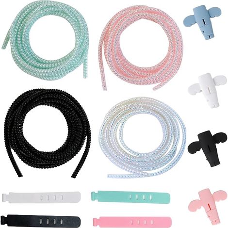 Protection Cable Lapin - Gaine Spirale Flexible 1.4M avec Attache - Cache Souple Electrique pour Câble de Téléphone Portable (1/5)