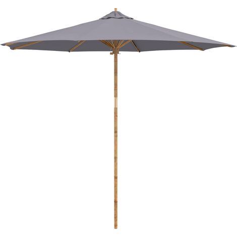 Maison Exclusive - Ombrello da giardino Ø 270 x 260 cm Bambù Rotondo Grigio Scuro (1/5)