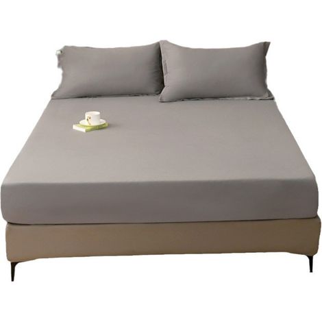 Lenzuolo con angoli in tinta unita spazzolato per uso domestico in autunno e inverno, copriletto semplice, 150200 mm grigio chiaro