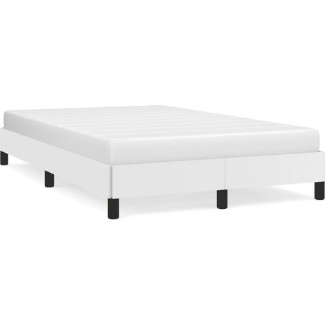 Lit double Lit adulte Cadre de lit sans matelas blanc 120x190 cm similicuir (1/5)