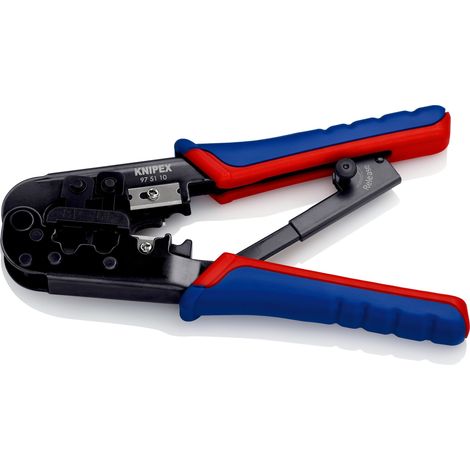 KNIPEX 97 51 10 Pinza per connettori modulari tipo "Western" con manici multicomponente brunita 190 mm