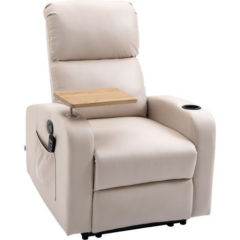 Fauteuil inclinable électrique massant JODIE beige (1/5)