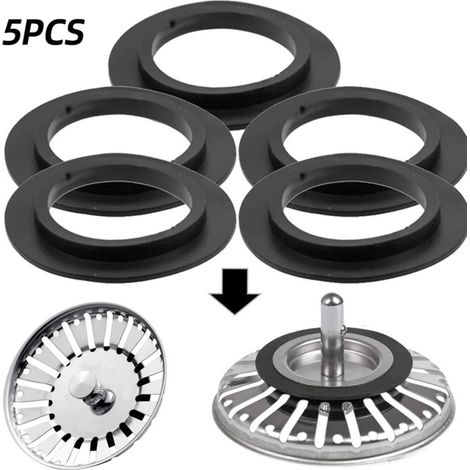 5 juntas de elastómero para filtro de fregadero con bolsas de almacenamiento, juntas convexas, juntas para fregadero de cocina, bañera y fregadero (exterior: 54 mm, interior: 32 mm)