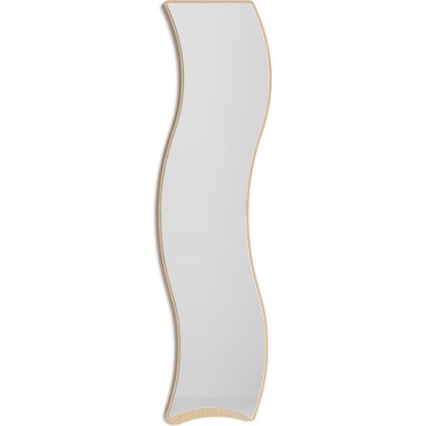 HERDASA Espejo de pared curvas, 170x45, colección Looker, en MDF chapado en haya y lacado. Roble (1/3)
