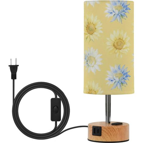 Lampe de table ferme à motif tournesol jaune avec abat-jour en (1/5)
