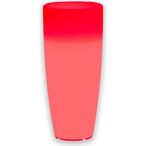 Leuchtende Vase Stilo Round Bright, mit LED Dekoration für den Außeneinsatz "Made in Italy" -Rot / ø 33 cm / mit Kabel (1/5)