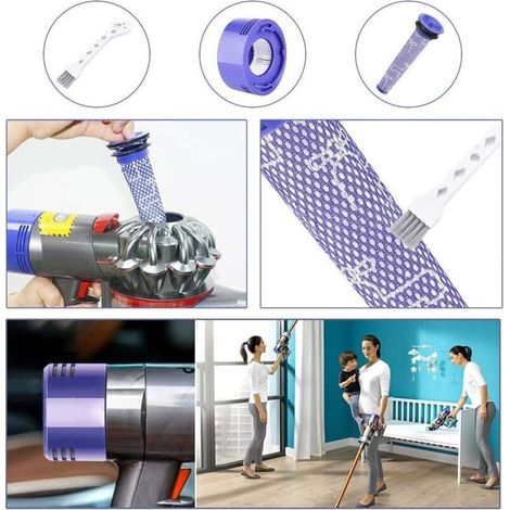 Coavas – Filterset für Dyson V7/V8 Staubsauger – 3 waschbare HEPA-Vorfilter und 3 Nachfilter – inklusive Reinigungsbürste (1/5)