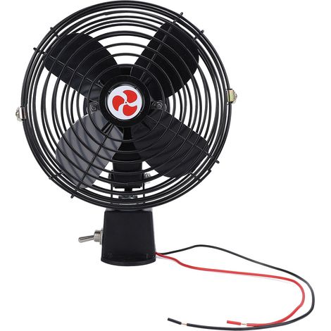 Ortviai Ventilateur de refroidissement 12 V pour camping-car, camion, bateau – Métal noir robuste, 2 vitesses, 20 cm (1/5)