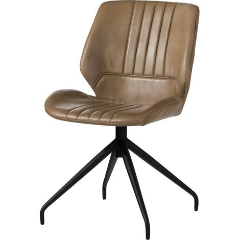 IRON LABEL 611 Set da 2 Sedie in vera pelle - beige 51x61x843