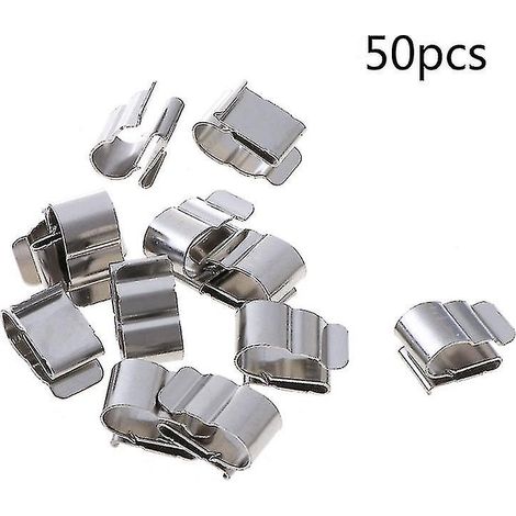 Lot de 50 clips de fixation pour câbles photovoltaïques en acier inoxydable 2x6 mm, pour l'installation et le montage de systèmes solaires. Idéal comme cadeau. (1/5)