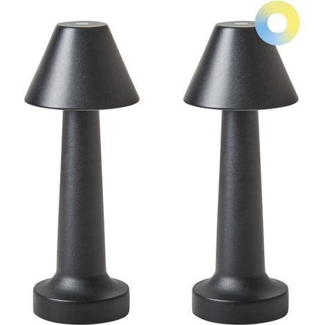 Set di 2 lampade da tavolo in ferro nero Joanes (1/5)