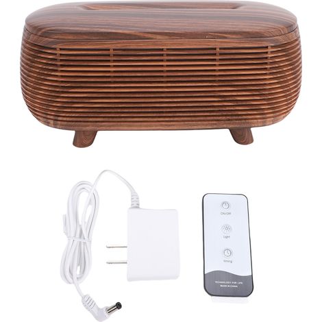 Wood Grain Essential Oil Diffuser 3 Timer Settings Aromatherapy Humidifier with LED Lights Remote Control Dry Burn Protection (1/4)