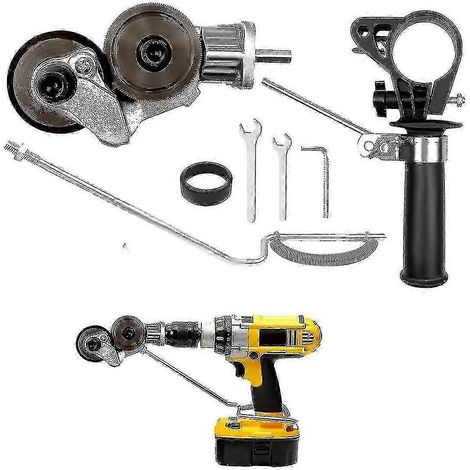 Accessoire de coupe de tôle pour perceuse électrique, double tête