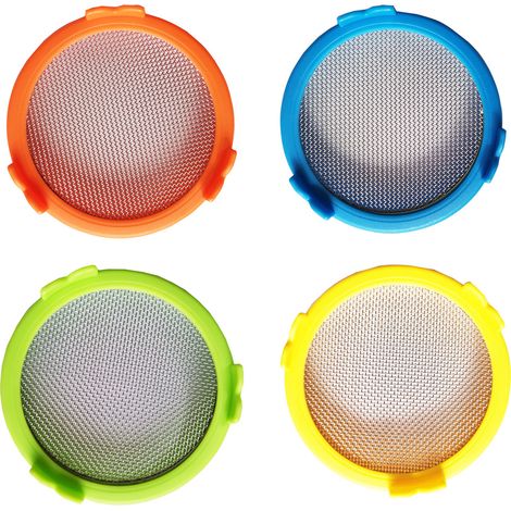 4 Pièces Couvercles de Germination en Plastique avec Grille Inox pour Bocaux à Large Ouverture 86mm, avec Support (1/5)