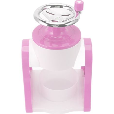 Machine à glace pilée à manivelle, lames en acier inoxydable, broyeur à glace portable et sûr pour la maison, les restaurants, les cafés et les stands de restauration, rose (1/5)