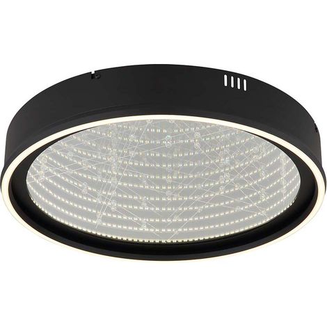 Deckenleuchte Deckenlampe Wohnzimmerlampe schwarz matt Glas 3D Effekt LED D 40 cm