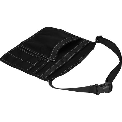 Sac banane à outils léger multipoches en tissu Oxford, idéal pour le jardinage, l'escalade et les activités de plein air (noir) (1/5)