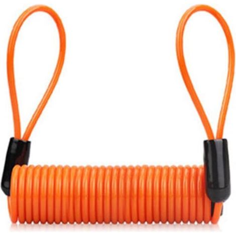 Câble de Rappel de Verrouillage 130CM moto vélo sécurité frein à disque serrure antivol sécurité ressort rappel vélo ressort (Orange)