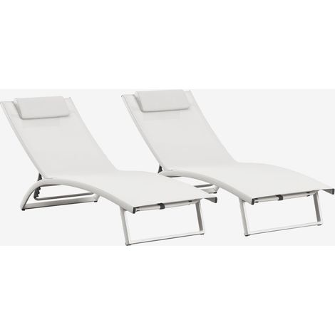 Pack de 2 tumbonas reclinables en aluminio con cojín Dulem SKLUM             