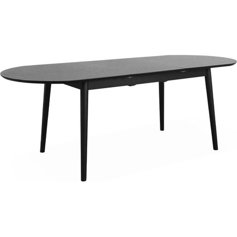 6 to 8-seater extendable oval dining table, Lisa, Black, 160x90x75 cm (1/5)
