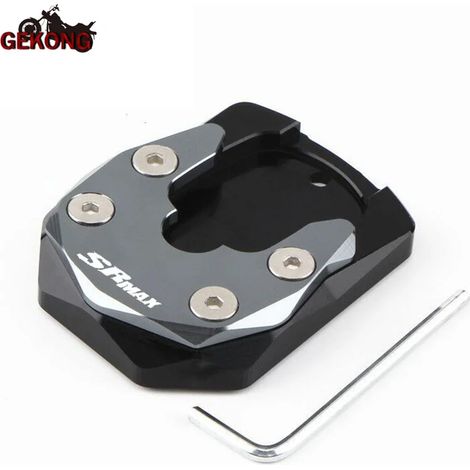 (SRMAx-Titanium) Béquille latérale CNC pour moto, extension de support, compatible avec Aprilia SRMAX 250 et 300 (SRMAX250, SRMAX300 maxpower). (1/4)