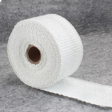 Rouleau de film thermique pour échappement, résistance aux hautes températures, ruban d'isolation phonique pour moto, 5mmx50mmx5m/0,2 pouces x 2 pouces x 5,5 mètres, blanc