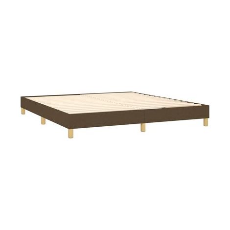 Sommier de style Snowco (avec matelas et lampe LED), marron foncé, 180 × 200 cm, éclairage led d’ambiance, pour chambre, confort quotidien, assemblage rapide (1/5)