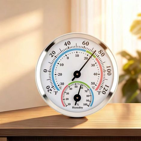 Thermomètre et hygromètre portable 2 en 1 pour serre, maison, bureau, jardin, montage mural ou bureau (1/5)
