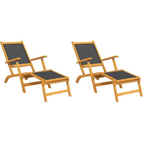 Maison Exclusive - Sedie a Sdraio da Esterno 2pz Legno Massello Acacia e Textilene