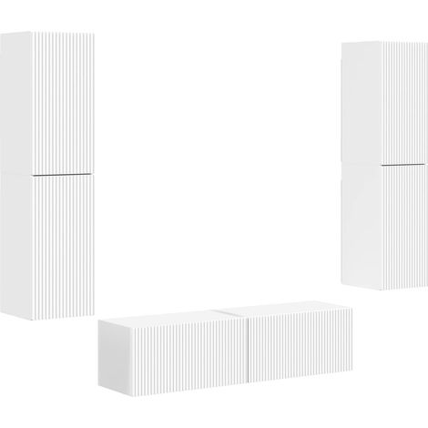 TV Cabinet Set 6 pcs White Engineered Wood vidaXL