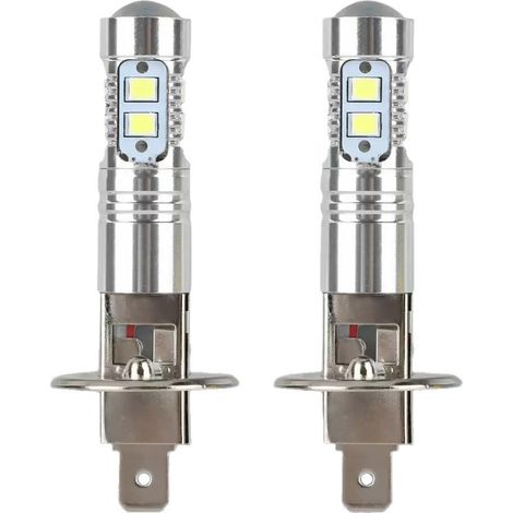 Ampoules LED H1 pour phares, 6000 K, feux de route et de croisement, 100 W, antibrouillard, blanc haute luminosité, lot de 2