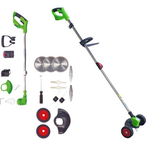 VENTEO - ROTORAZER 8en1 Tondeuse, Taille-bordures, Coupe-bordures Sans Fil Coupe Bordure Batterie Multifonction 3 Angles 3 Hauteurs Lames Interchangeables