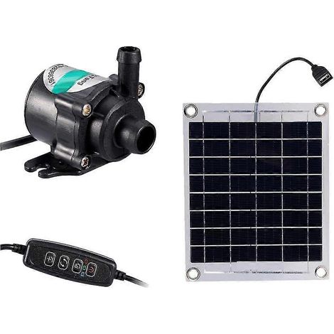 Mini pompe à eau solaire 10 W 12 V sans balais, kit panneau solaire pour aquarium, piscine et jardin. (1/5)