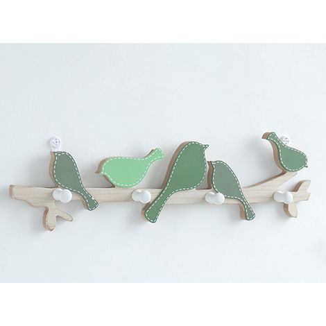 Crochet mural en bois en forme d'oiseau, décoration murale, crochet pour vêtements (1/5)