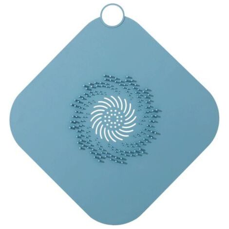 Siphon de douche en silicone, filtre de vidange de douche, couvercle de vidange en silicone (bleu) (1/4)