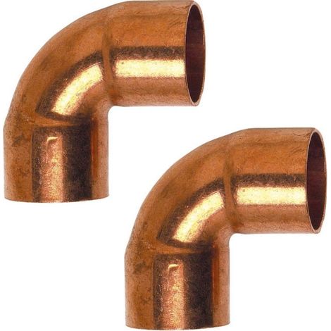 2x coude en cuivre à 90° femelle femelle à souder diamètre 18mm connecteur raccord tube tuyau plomberie chauffage