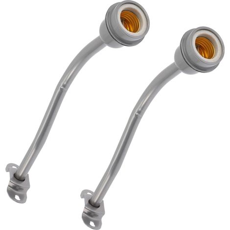 Support de Lampe Extérieure Courbé en Fer 30 Cm, Lot de 2, Douille Étanche E27, Accessoire pour Poteaux D’éclairage de Jardin et Allée, Compatible Luminaires D’extérieur (1/5)