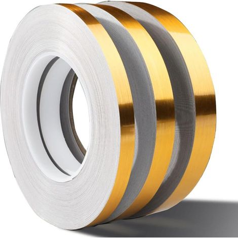 Rouleau Adhesif Decoratif, Ruban Dalle PVC adhesive de Sol, Imperméable de Sol Moisissure Bande Adhésive pour Sols, Murs, Plafonds, Portes et Fenêtres, Home Déc (50mx1cm Doré 1pc) (1/5)