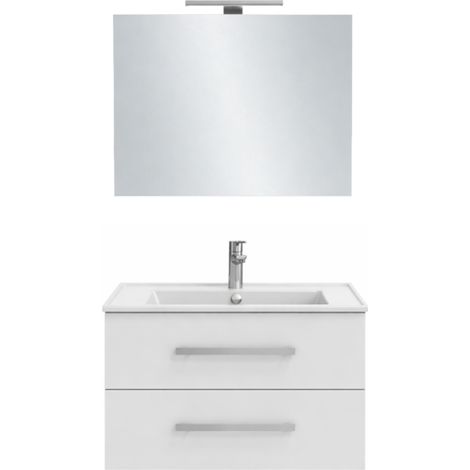 Mueble lavabo Ola Up blanco brillo 60 cm JACOB DELAFON con espejo y foco