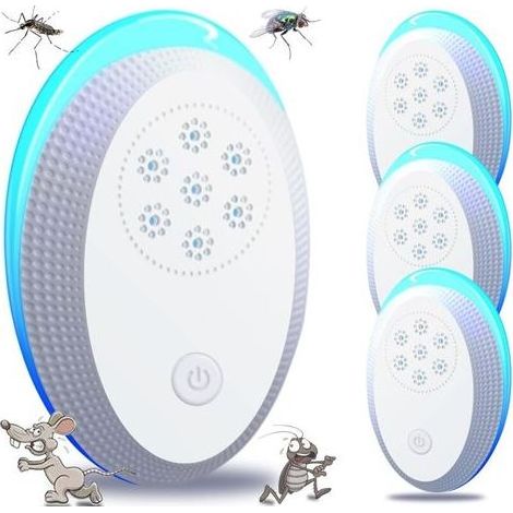 Anti Moustique Prise. Ultrason Souris Mouche 4 Paquets. Appareil Repulsif Souris Efficace pour Repousser Les Rats. Les araignées. Les moustiques (1/5)