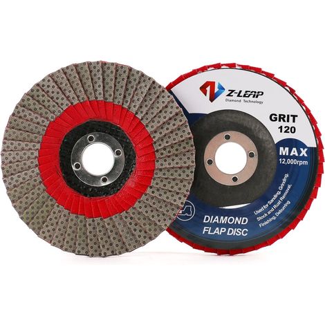 Meules abrasives de 100 mm grain 120 pour meuleuse d'angle, disque de ponçage diamant avec arbre de 5/8" (1/5)