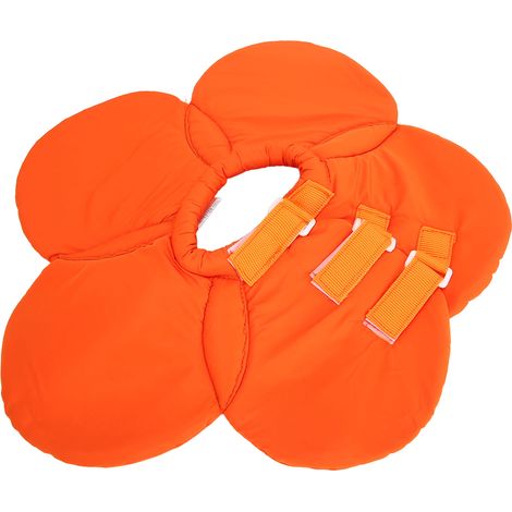 Collier conique pour animaux de compagnie Elizabeth Collar Cow Flowers, ajustable, respirant, pliable et imperméable, pour chiens et chats, motif fleur orange, taille M (1/5)