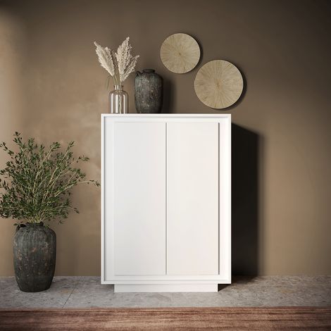 Buffet haut moderne laqué blanc mat Rosine (1/5)