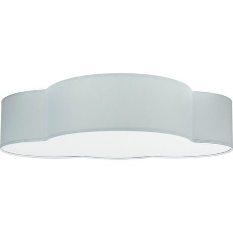 Kinderlampe Decke Wolke Grau 4x E27 Stoff Magnetschirm 62 cm Deckenleuchte
