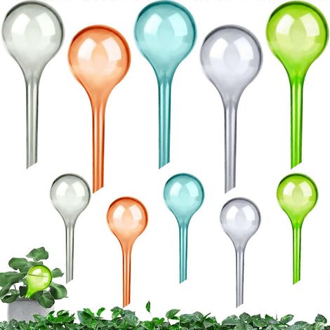 Lot de 10 arroseurs automatiques pour plantes - Système d'irrigation double taille (26,7 cm et 12,7 cm) pour jardin et pelouse-AquaForge (1/5)